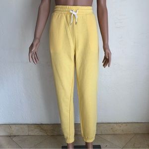 Forever 21 Yellow Sweatpants Joggers Women’s Size S Drawstring Elastic Waist